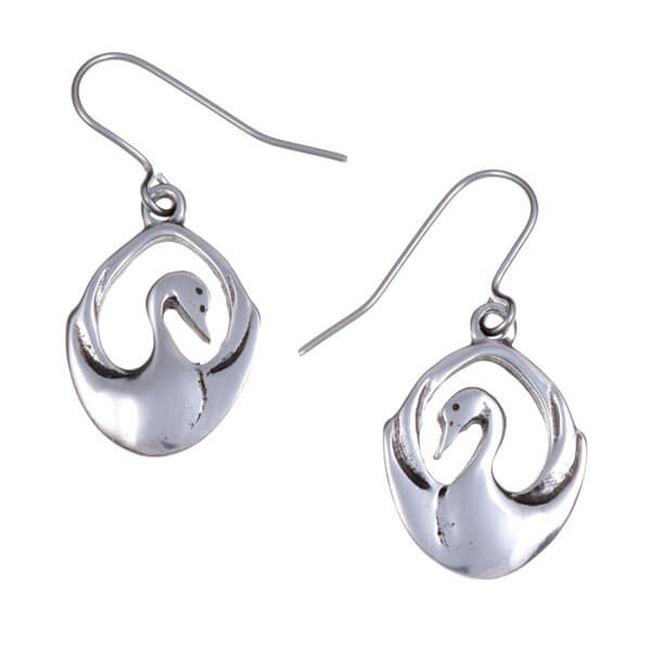 Swan drop earrings (PE725)