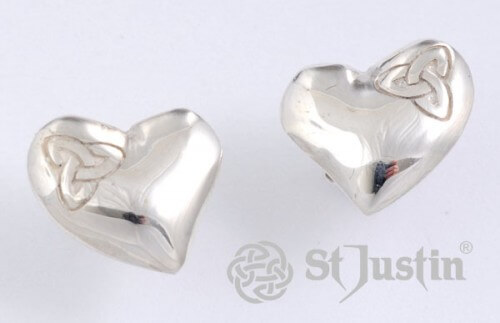 Heart Zilveren Oorbellen met Triscele