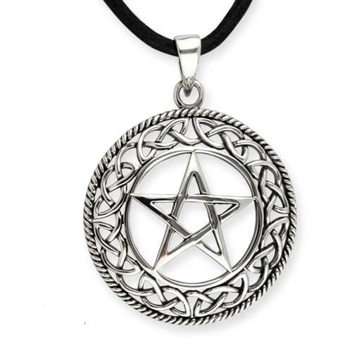 Zilveren pentagram hanger