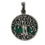 zilveren hanger Tree of life met malachiet
