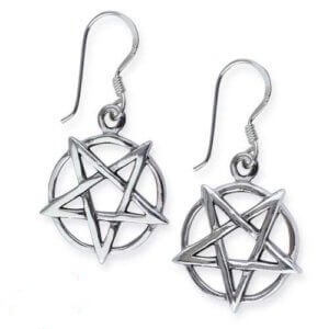 Zilveren oorbellen pentagram