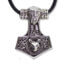 Zilveren hanger Thor's hamer met wolvenhoofd