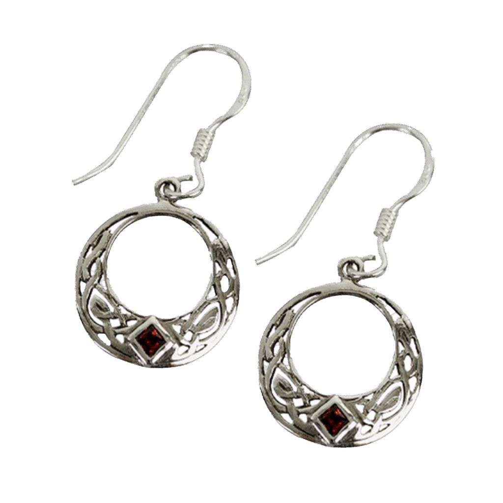 Zilveren keltische knoop met zirkonia oorbellen