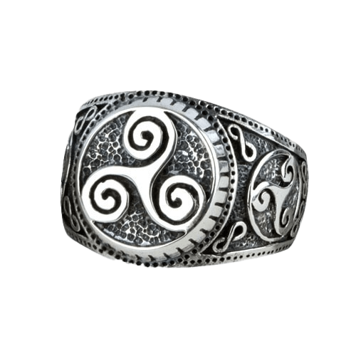 Zilveren ring Keltische Triskelion
