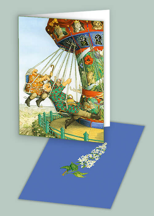 Dubbelgevouwen kaart met envelop