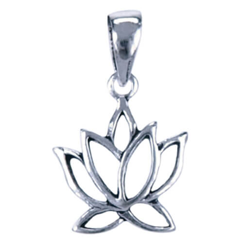 Zilveren lotus hanger(30363)