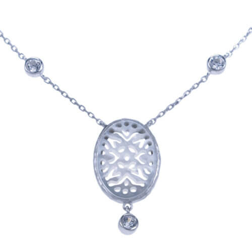 Zilveren kleine choker schelp(2975)