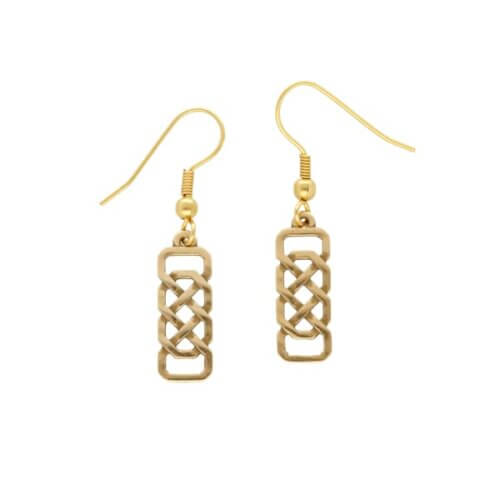 Bronzen Josephine knoop oorbellen(BZE1001)