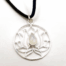 Zilveren lotus maansteen hanger groot(30357M-V)