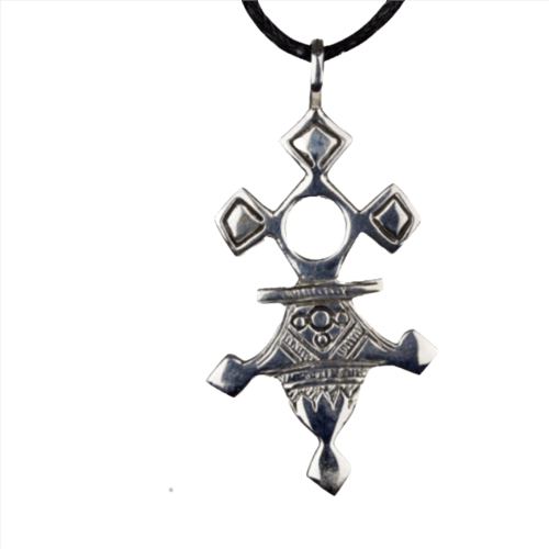 Zilveren toeareg kruis hanger(K5905)