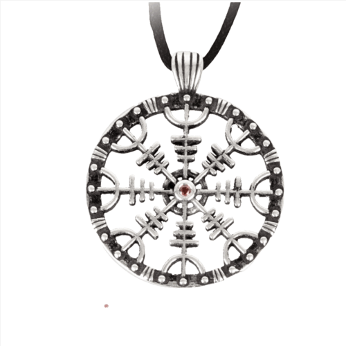 Zilveren 'helm of angst' hanger (K838)