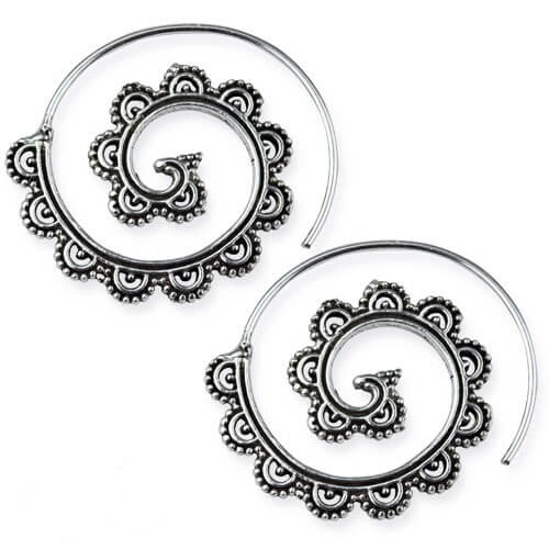 zilveren oorbellen spiraal Ornament(O1001)