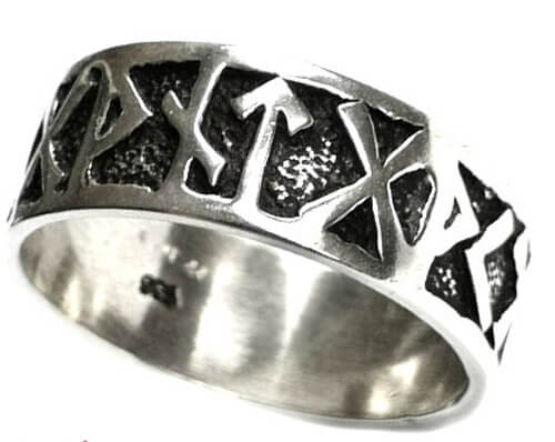 Zilveren rune ring(R625)