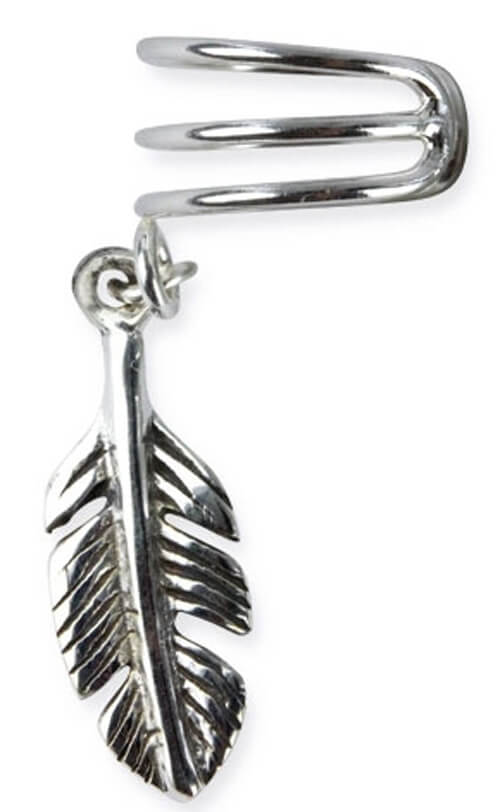 Zilveren oorschuif veer(OK18)